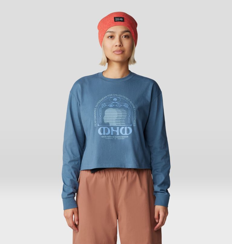 Women's Experiences Boxy Crop Long Sleeve, Color: Adriatic Blue, image 1