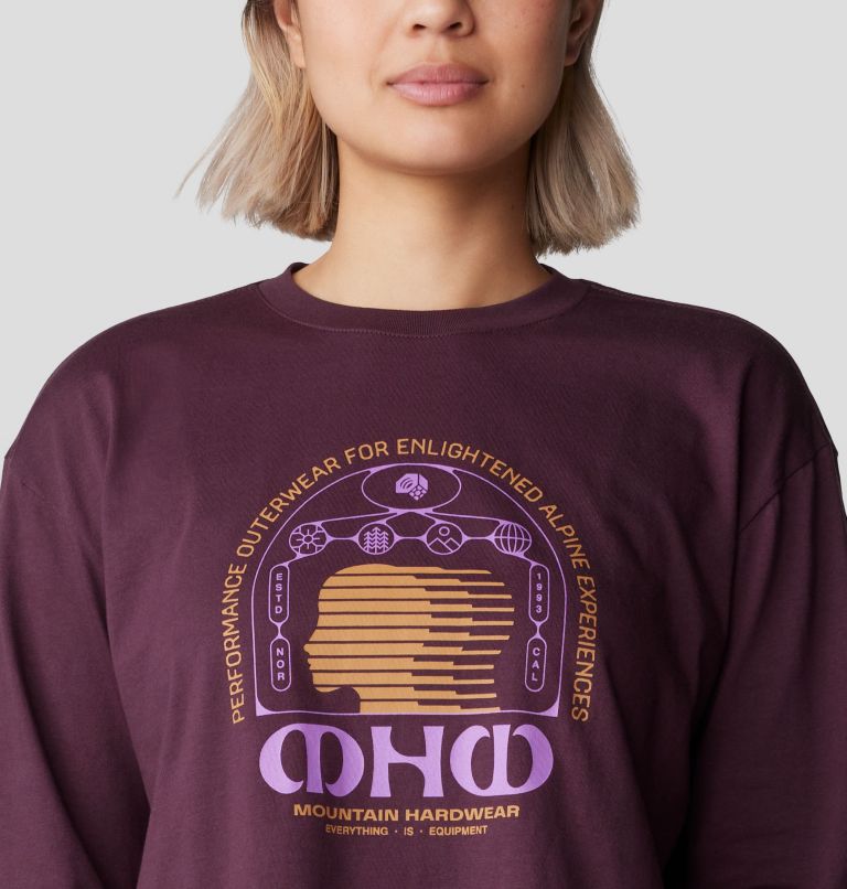 Women's Experiences Boxy Crop Long Sleeve, Color: Blackberry, image 4