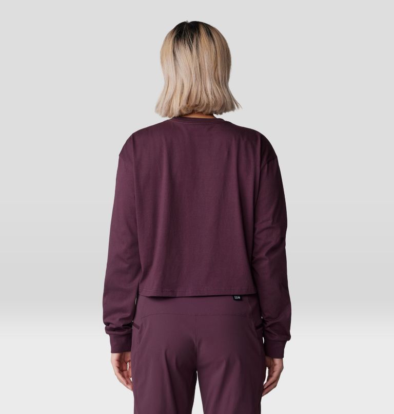 Women's Experiences Boxy Crop Long Sleeve, Color: Blackberry, image 2