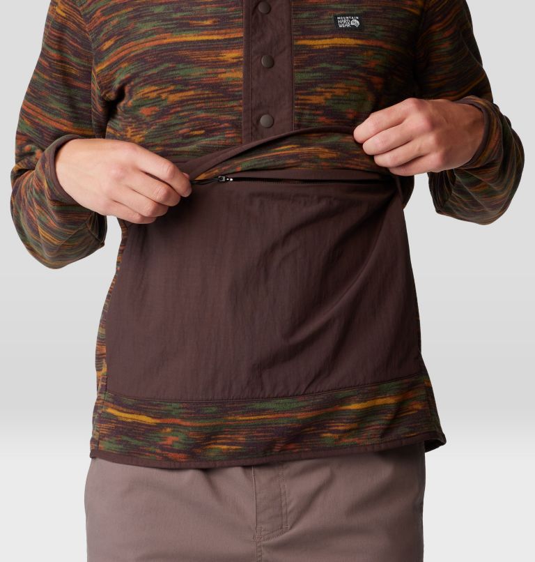 Men's Microchill Snap Pullover, Color: Iron Oxide Print, image 5