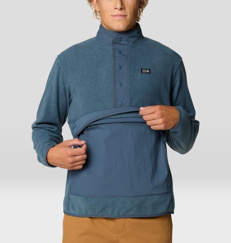 Men's Microchill Snap Pullover, Color: Moon Blue Heather, image 6