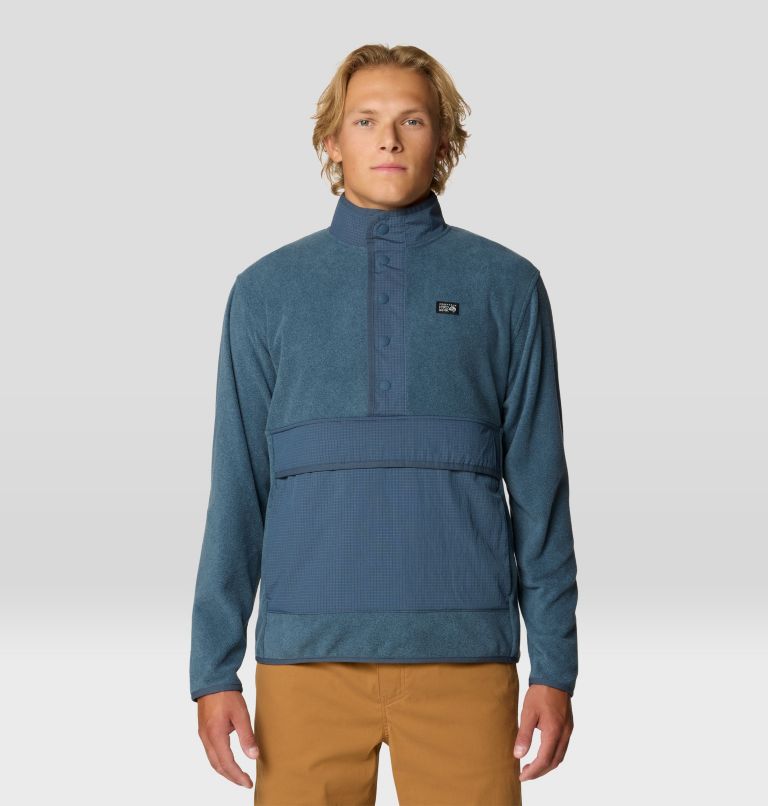 Men's Microchill Snap Pullover, Color: Moon Blue Heather, image 1