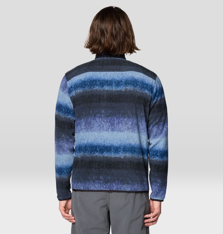 Men's Microchill Snap Pullover, Color: Lapis Dusk Gradient Stripe, image 2