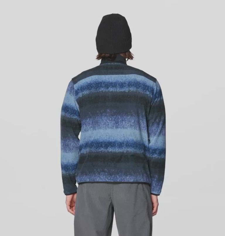 Men's Microchill Snap Pullover, Color: Lapis Dusk Gradient Stripe