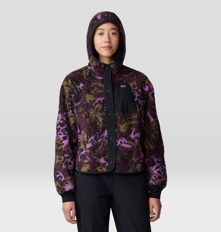 En laine polaire Veste à pression HiCamp, Color: Blackberry Forests Floor Print, image 5