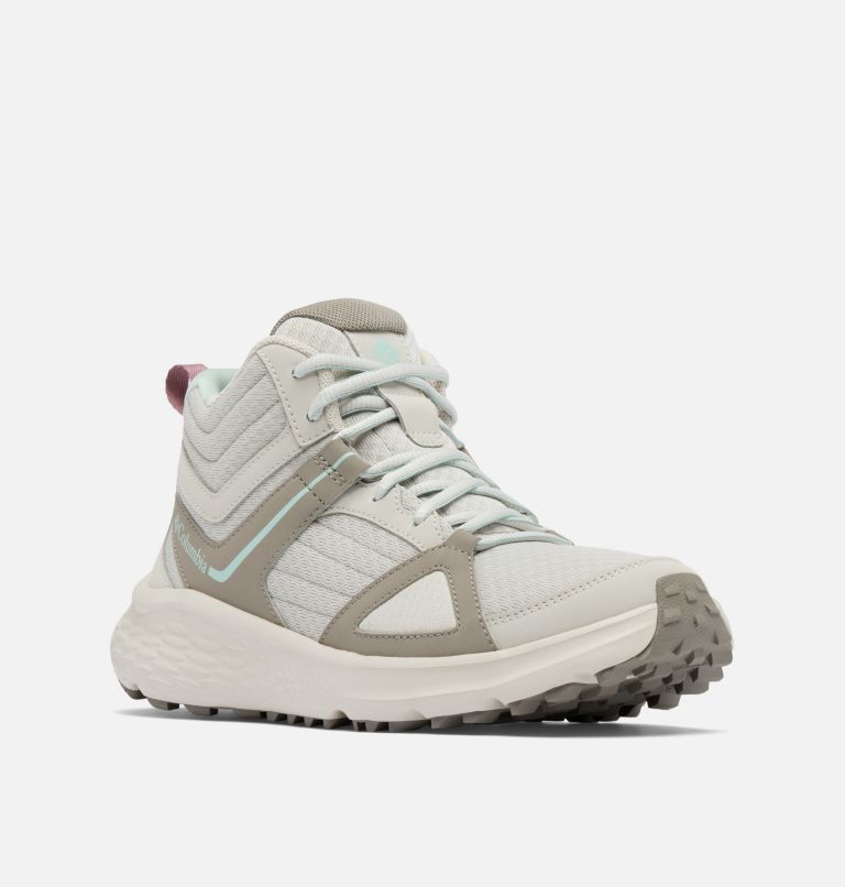 Women's Novo Trail Mid Shoe - Wide, Color: Cloud Grey, Cool Green, image 3