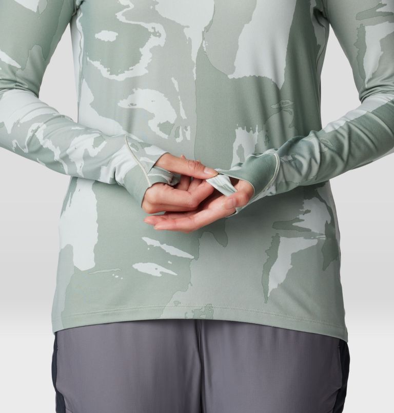 Women's Butter Up Long Sleeve Hoody, Color: White Sage Snowdrifts Print, image 5