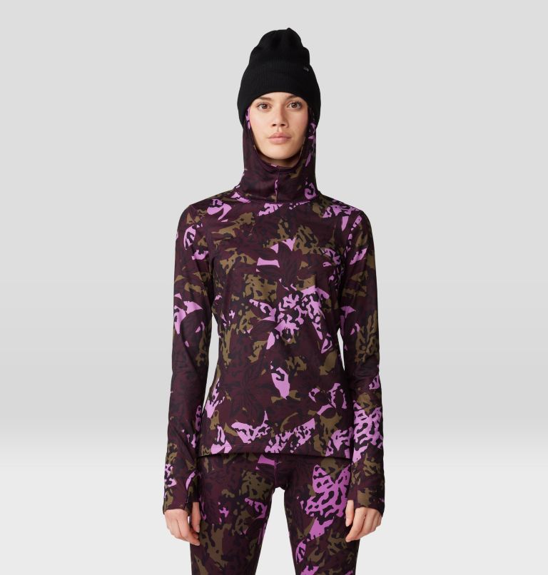 Women's Butter Up Long Sleeve Hoody, Color: Blackberry Forests Floor Print, image 1