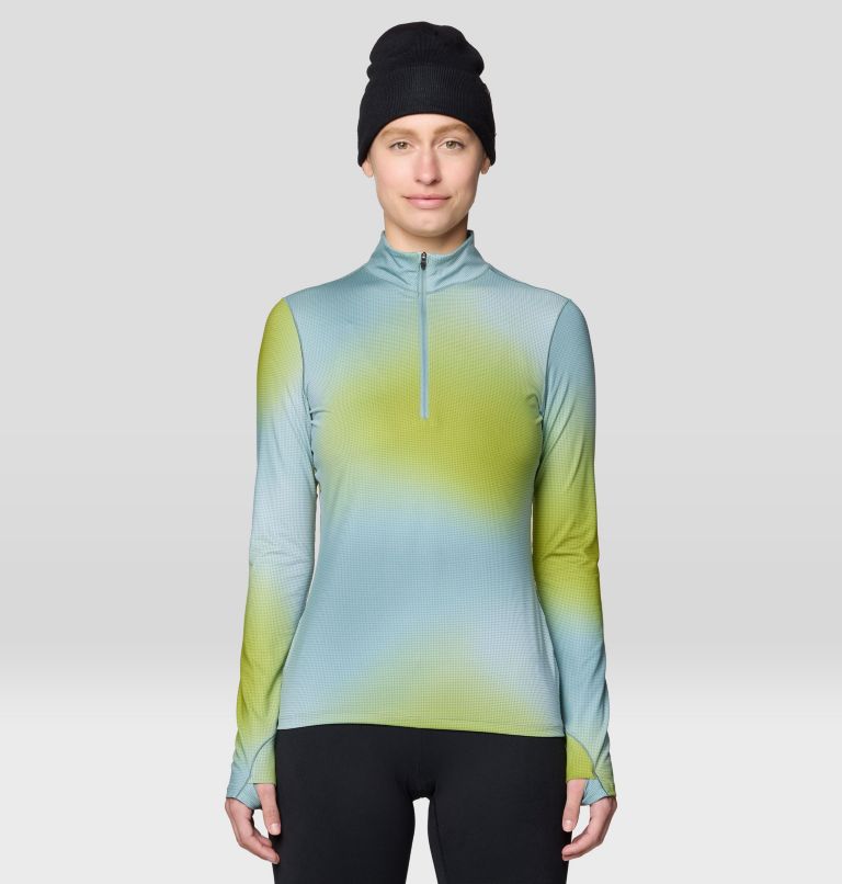 Women's Butter Up Half Zip, Color: Blue Sage Multi Ombre Print, image 1