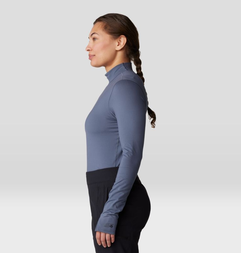 Women's Butter Up Mockneck, Color: Blue Slate, image 3