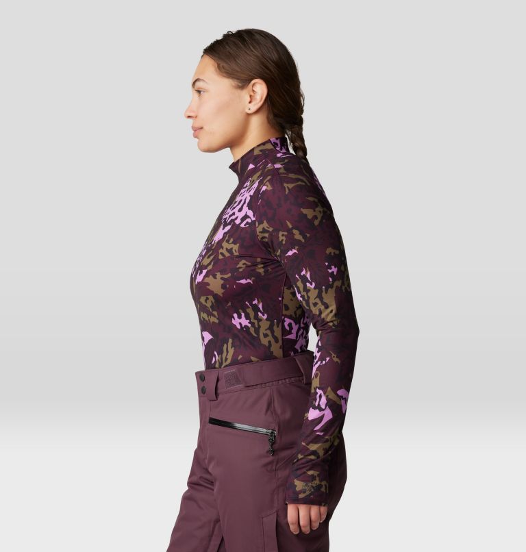 Women's Butter Up Mockneck, Color: Blackberry Forests Floor Print, image 3