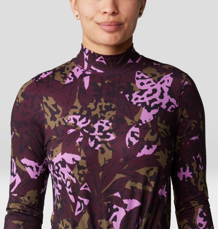 Women's Butter Up Mockneck, Color: Blackberry Forests Floor Print, image 4