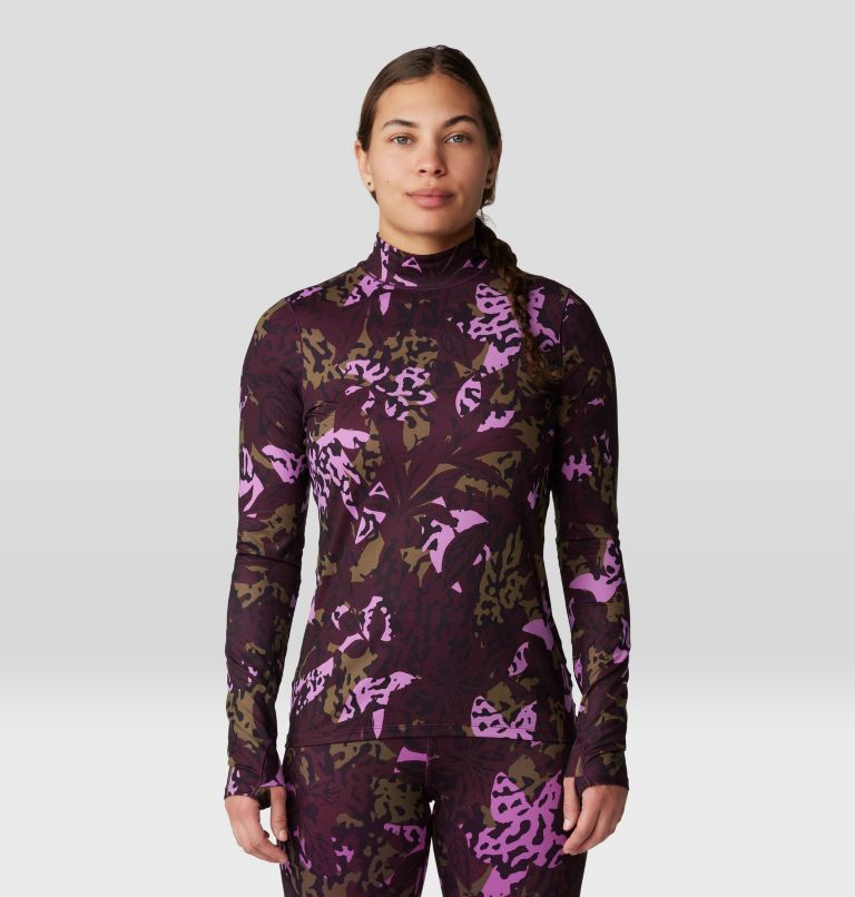 Women's Butter Up Mockneck, Color: Blackberry Forests Floor Print, image 6
