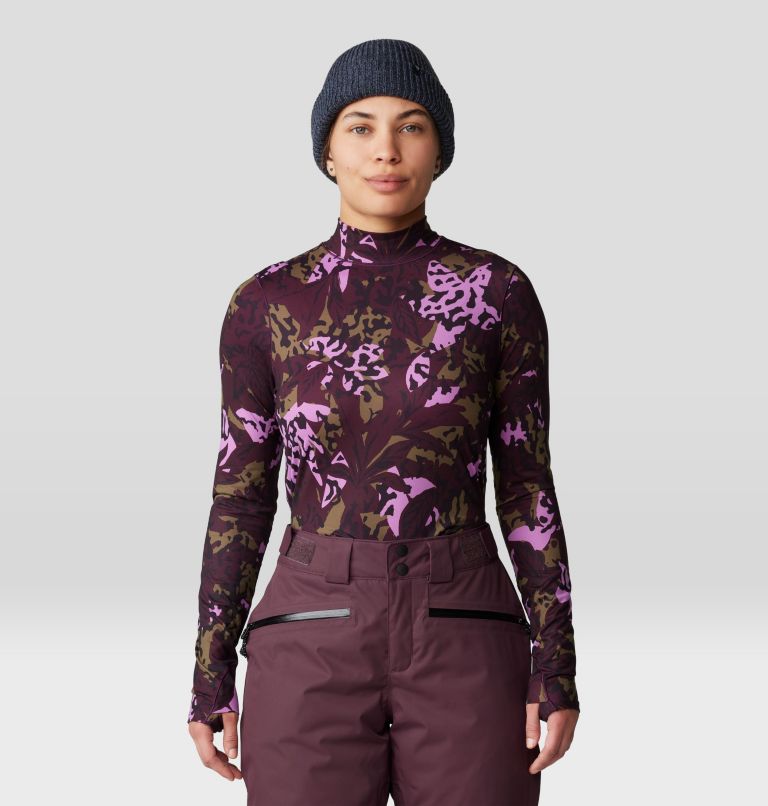 Women's Butter Up Mockneck, Color: Blackberry Forests Floor Print, image 1