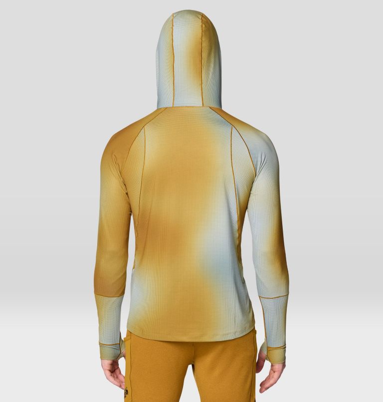 Men's Butter Up Long Sleeve Hoody, Color: Olive Gold Ombre Print, image 2