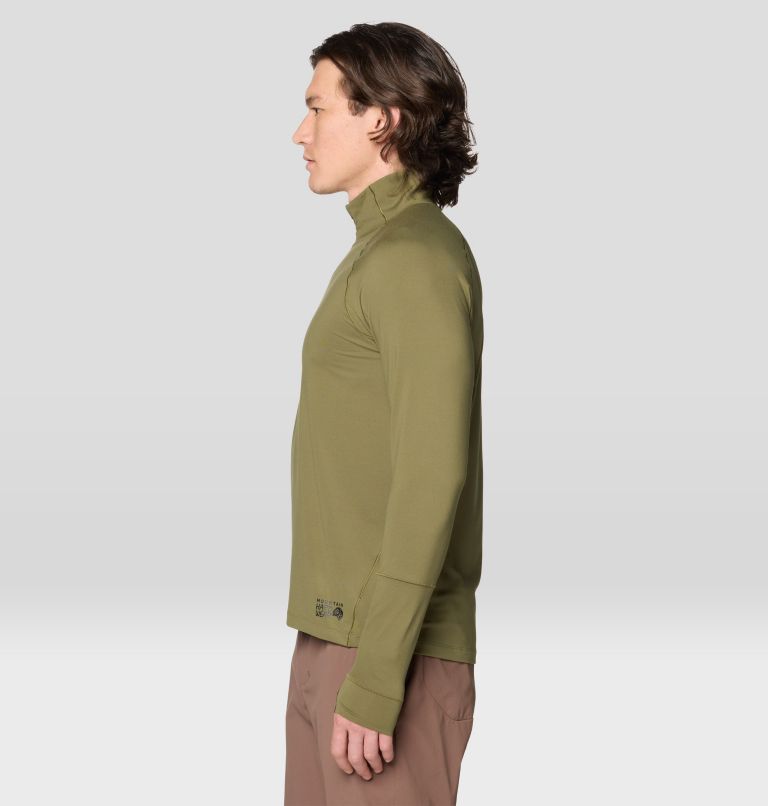 Men's Butter Up Long Sleeve Half Zip, Color: Combat Green, image 3