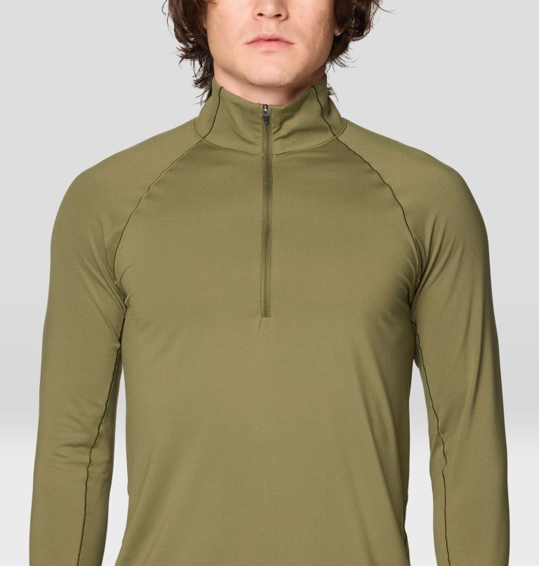 Men's Butter Up Long Sleeve Half Zip, Color: Combat Green, image 4