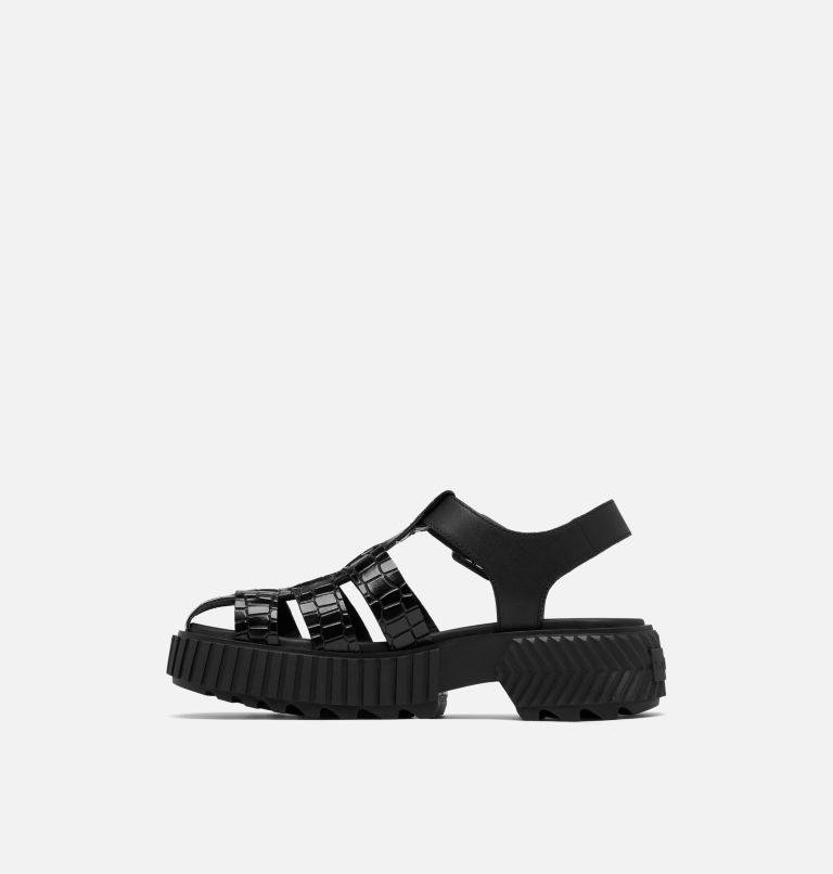 Women's ONA Streetworks Fisherman Mid Flat Sandal, Color: Black, Sea Salt, image 4