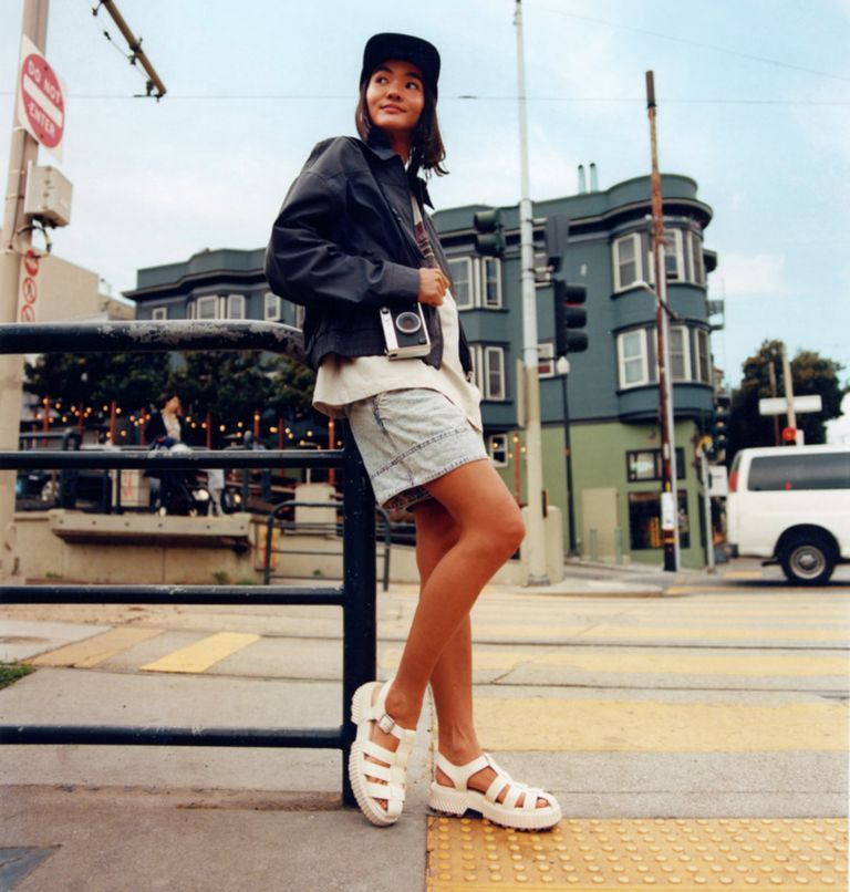 Thumbnail: ONA Streetworks Fisherman Mid Women's Sandal, Color: Chalk, Sea Salt, image 9