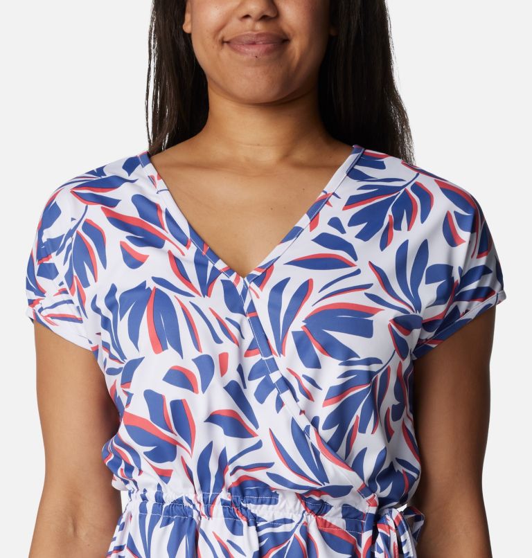 Women's Chill River Print Wrap Dress, Color: White Areca, image 4