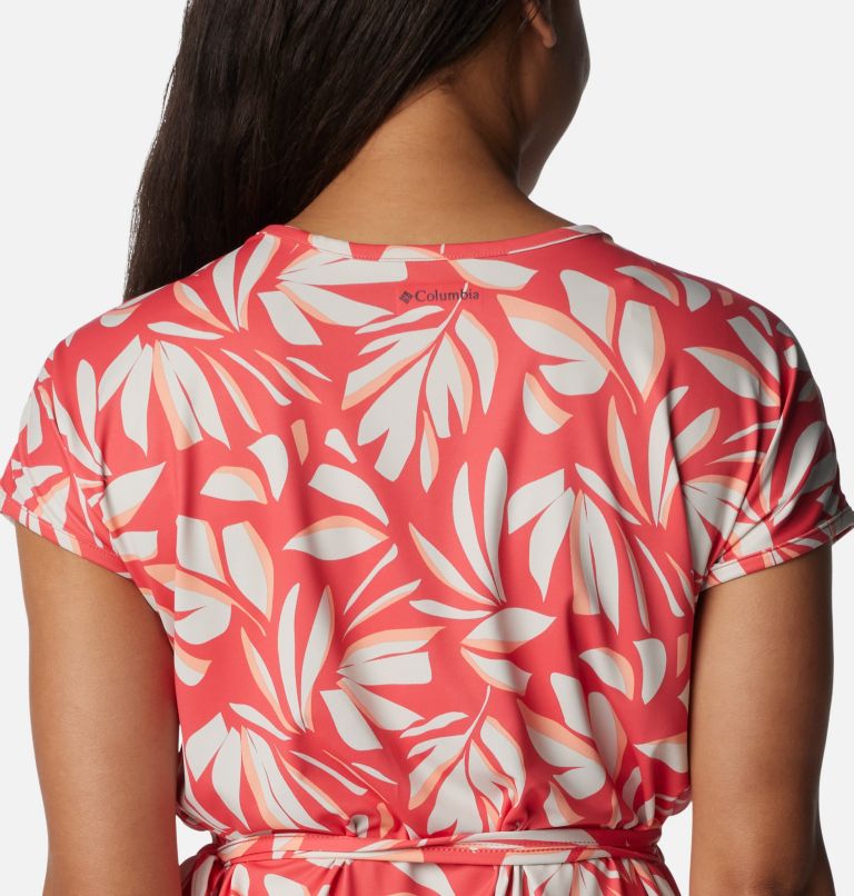 Women's Chill River Print Wrap Dress, Color: Juicy Areca, image 5