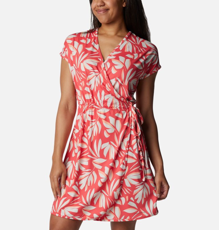 Women's Chill River Print Wrap Dress, Color: Juicy Areca, image 6