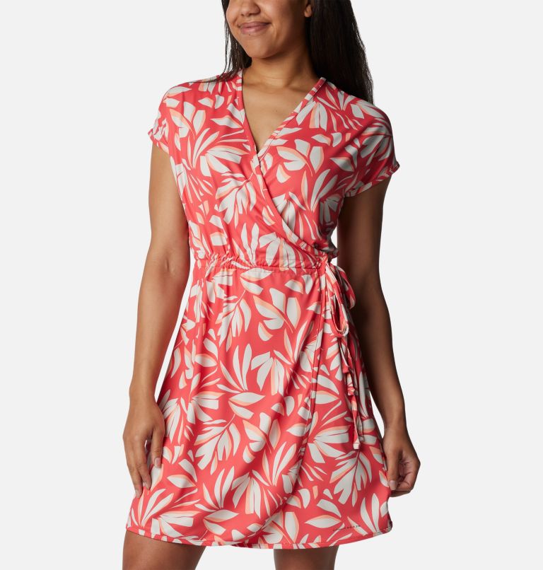 Thumbnail: Women's Chill River Print Wrap Dress, Color: Juicy Areca, image 6