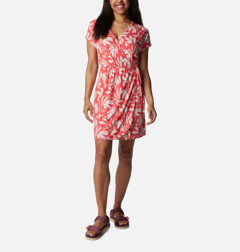 Women's Chill River Print Wrap Dress, Color: Juicy Areca, image 1