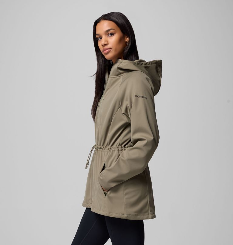 Women's Flora Park II Softshell Jacket, Color: Stone Green, image 4