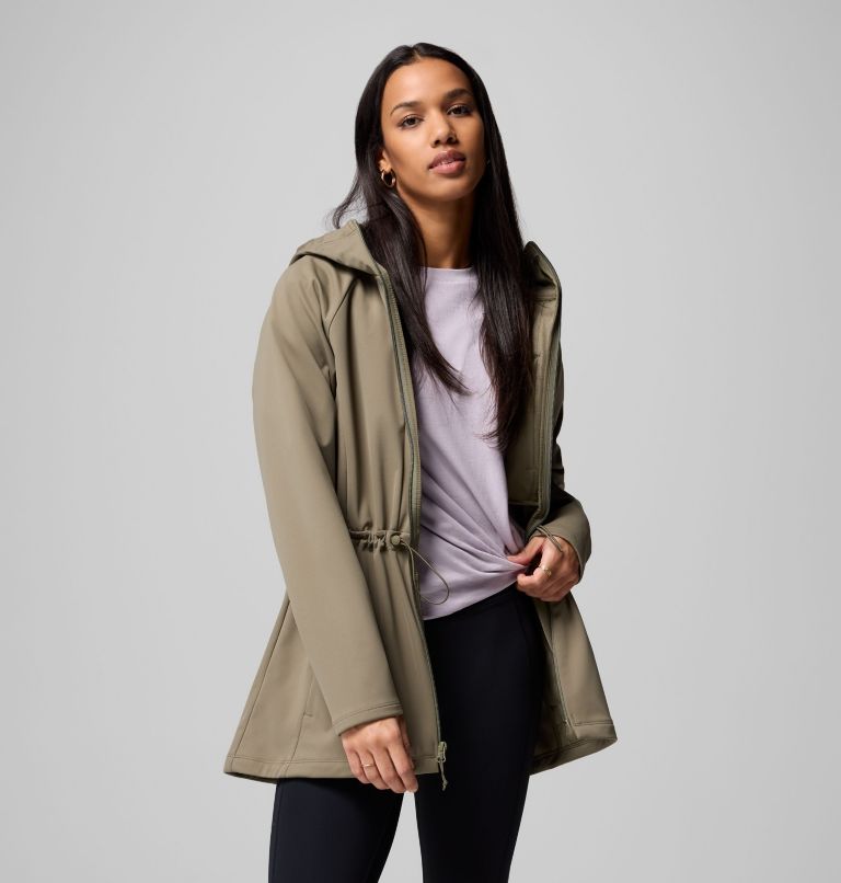 Women's Flora Park II Softshell Jacket, Color: Stone Green, image 5