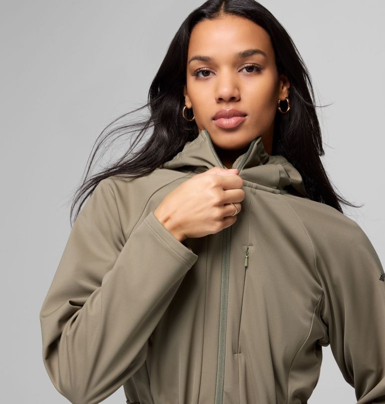 Women's Flora Park II Softshell Jacket, Color: Stone Green, image 7