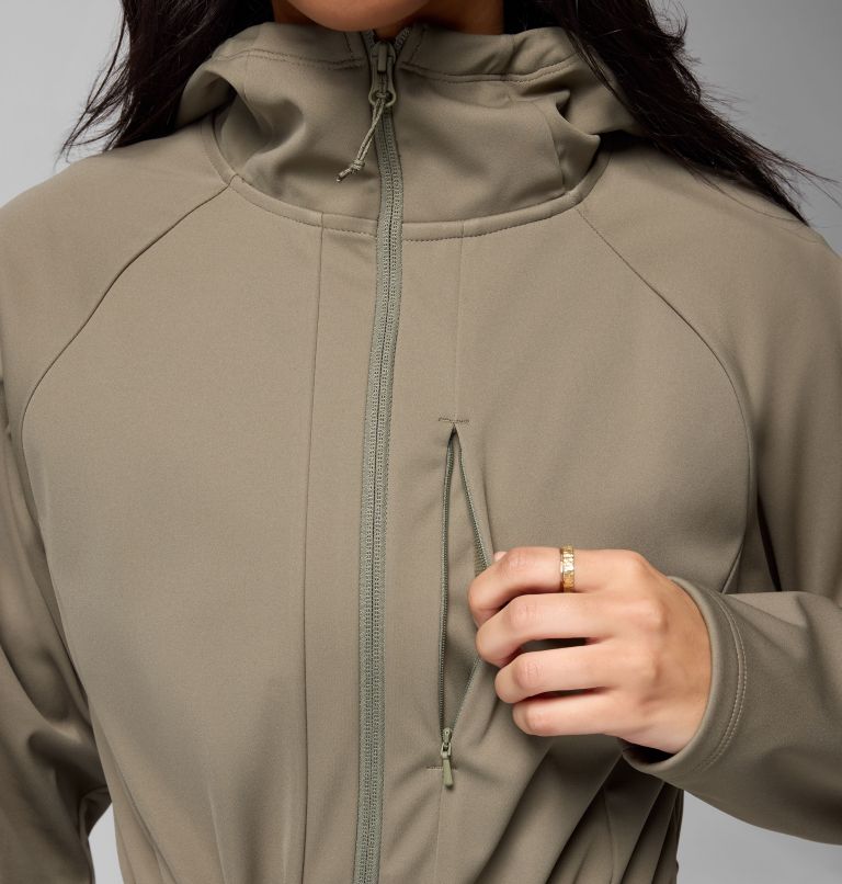 Women's Flora Park II Softshell Jacket, Color: Stone Green, image 8