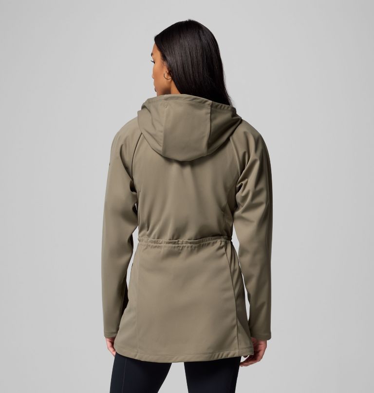 Women's Flora Park II Softshell Jacket, Color: Stone Green, image 3