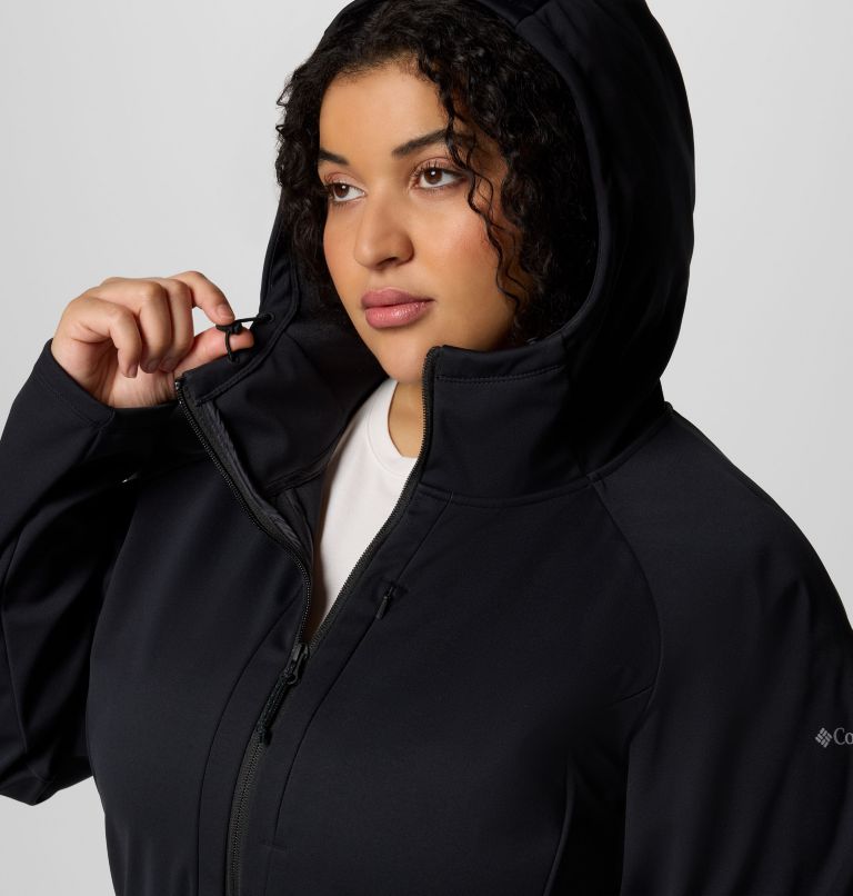 Women's Flora Park II Softshell Jacket - Plus Size, Color: Black, image 5