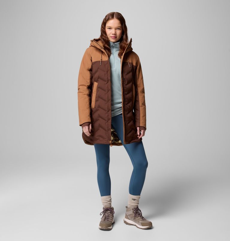 Women's Mountain Croo III Mid Down Jacket, Color: Tobacco, Camel Brown, image 2