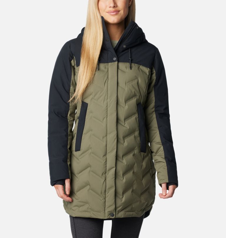 Columbia women's blue square lodge mid lightweight omni heat hooded jacket on sale