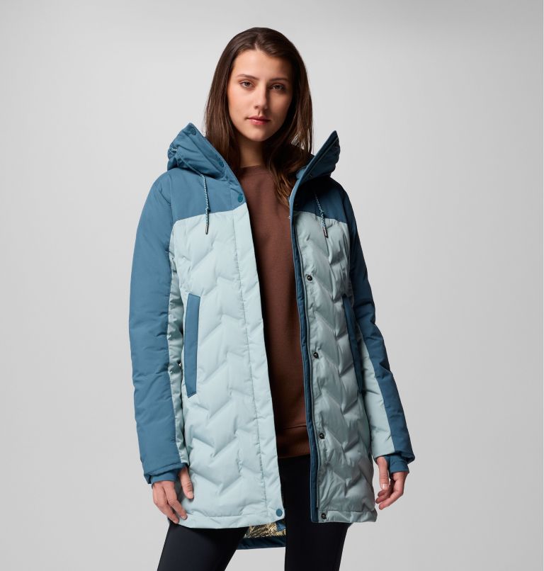 Women's Mountain Croo III Mid Down Jacket, Color: Crushed Blue, Everblue, image 5