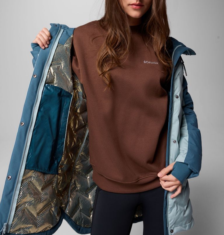 Women's Mountain Croo III Mid Down Jacket, Color: Crushed Blue, Everblue, image 8