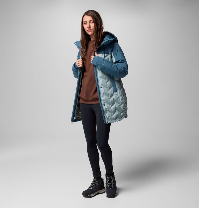 Women's Mountain Croo III Mid Down Jacket, Color: Crushed Blue, Everblue, image 2