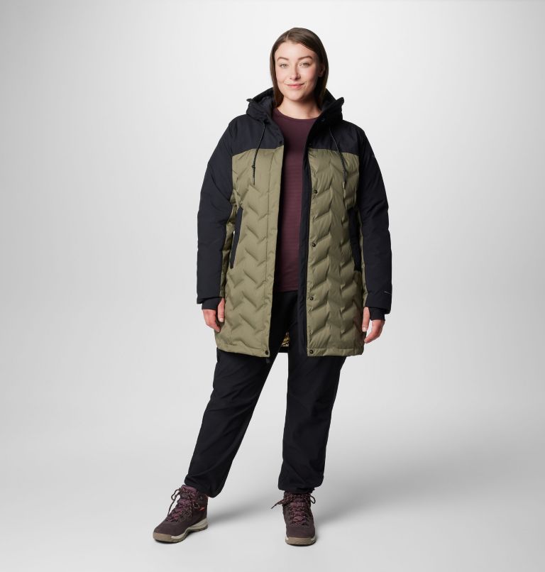 Women's Mountain Croo III Mid Down Jacket - Plus Size, Color: Stone Green, Black, image 3