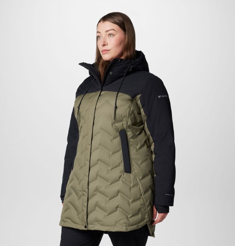 Women's Mountain Croo III Mid Down Jacket - Plus Size, Color: Stone Green, Black, image 4