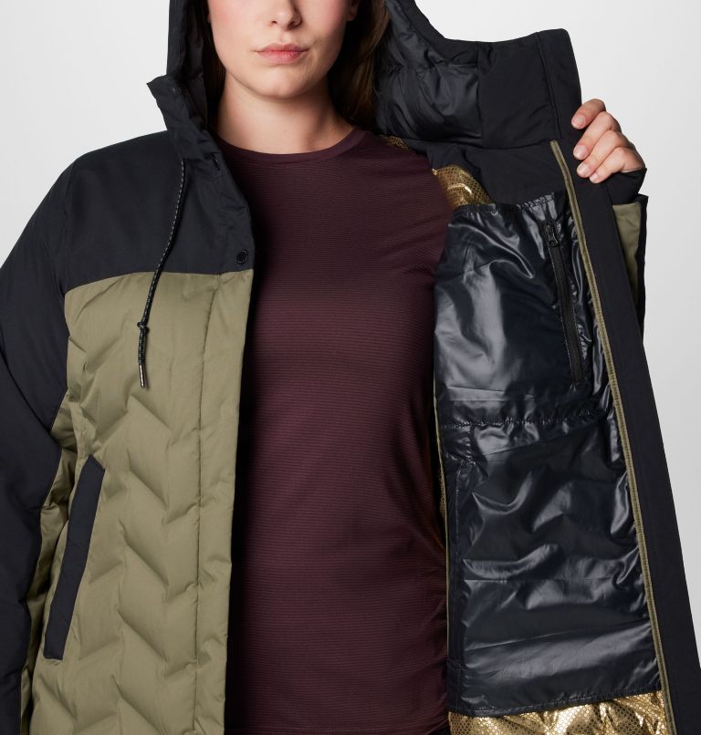 Women's Mountain Croo III Mid Down Jacket - Plus Size, Color: Stone Green, Black, image 7