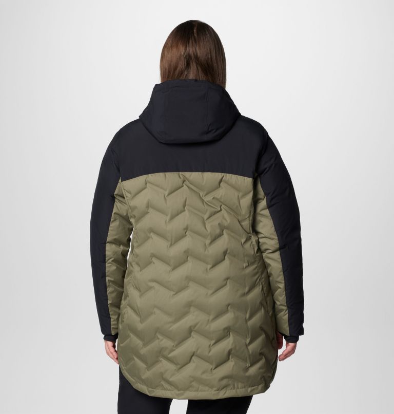 Women's Mountain Croo III Mid Down Jacket - Plus Size, Color: Stone Green, Black, image 2