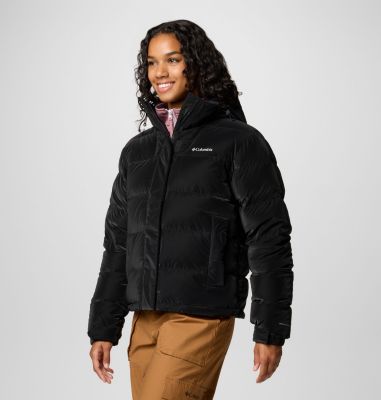 Women's Bulo Point III Hooded Down Puffer Jacket, Color: Black Velvet Sheen, image 4