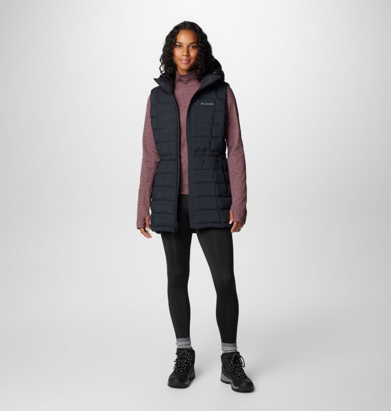 Women's Ardenwood Mid hooded Down Vest, Color: Black, image 3