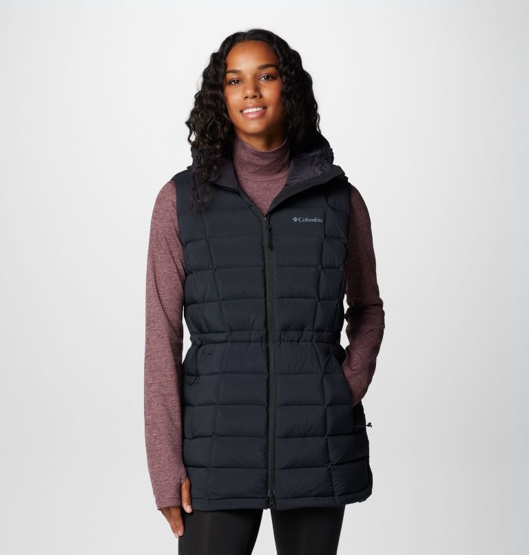 Women's Ardenwood Mid hooded Down Vest, Color: Black, image 1