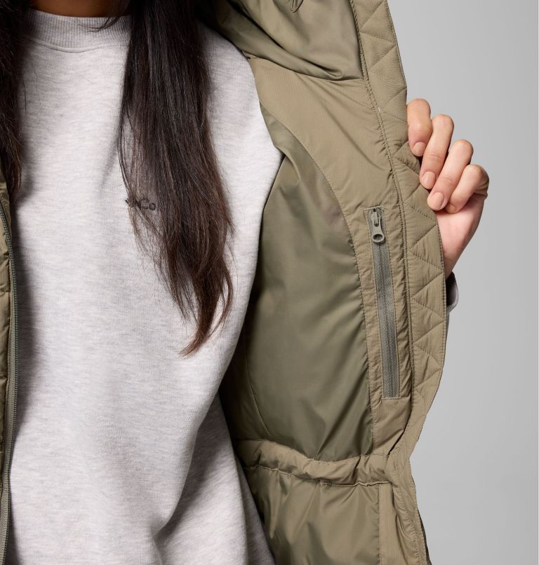 Women's Ardenwood Mid hooded Down Vest, Color: Stone Green, image 7
