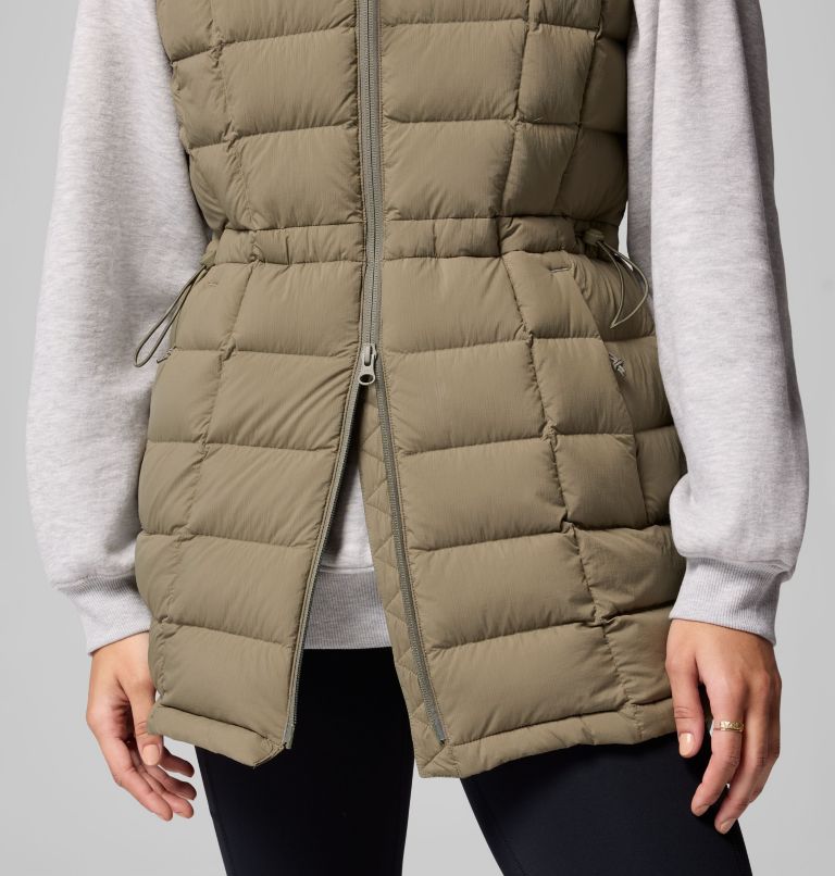 Women's Ardenwood Mid hooded Down Vest, Color: Stone Green, image 9