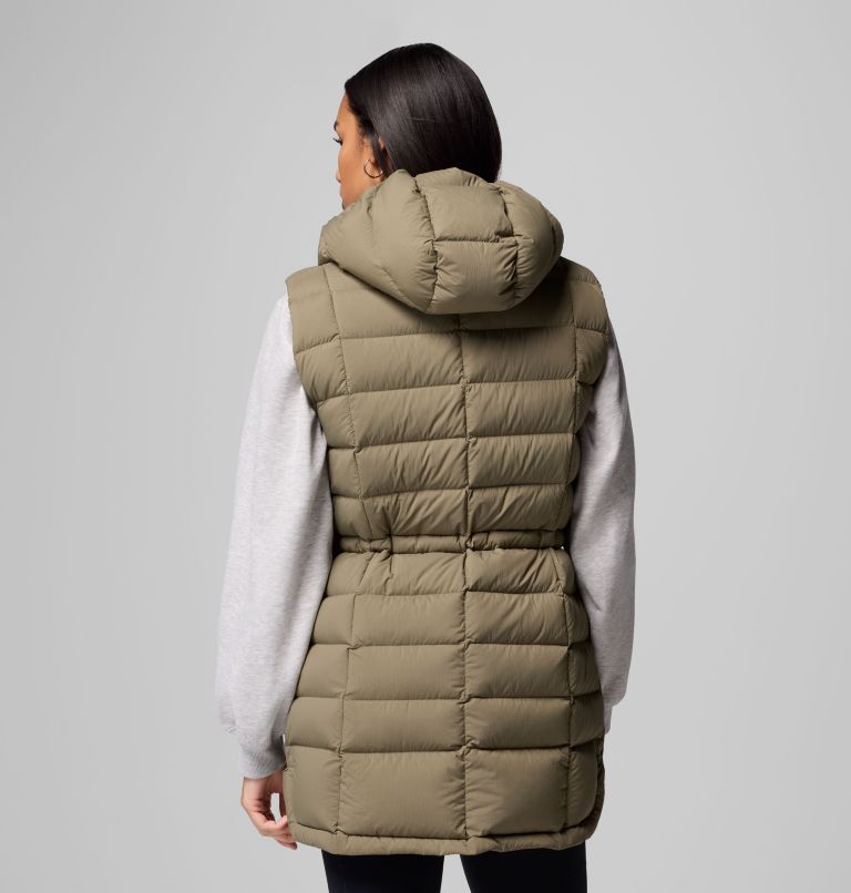 Women's Ardenwood Mid hooded Down Vest, Color: Stone Green, image 3