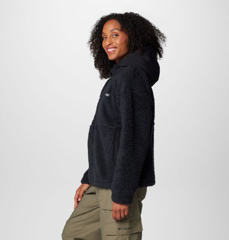 Women's Boundless Discovery Hooded Sherpa Jacket, Color: Black, image 4